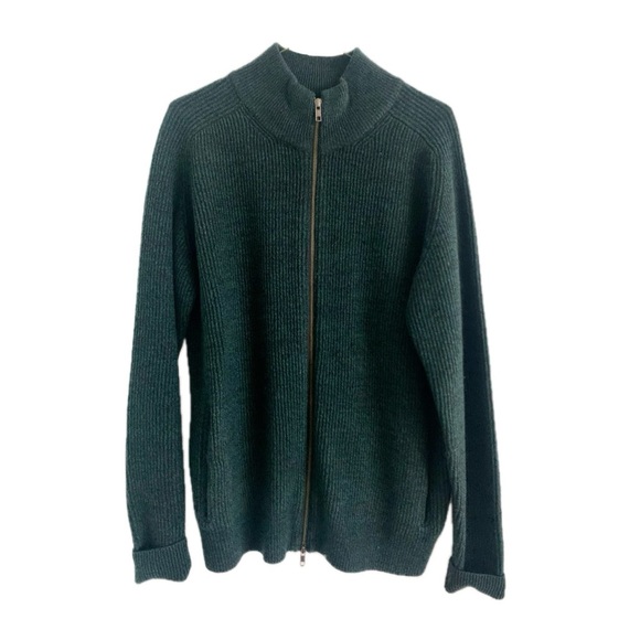 American Vintage Sweaters - American Vintage unisex Green Knit Zip Up Sweater Jacket Men’s S | Women’s L